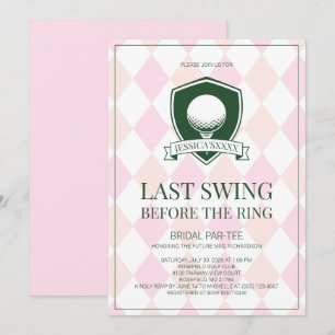 Invitation Dernier Swing avant la fête de mariage de golf ros