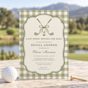 Invitation Dernier Swing Avant le Mariage de Golf et Enterrem