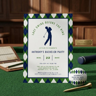 Invitation Dernier Swing avant le mariage   EVG de golf