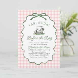 Invitation Dernier Swing de Golf Rose Avant la Douche de Mari
