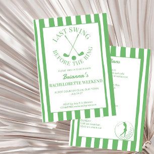 Invitation Dernier swing golf club de pays Bachelorette week-