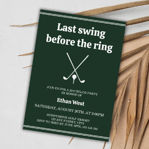 Invitation Dernier Swing Golf élégant Bachelor Party