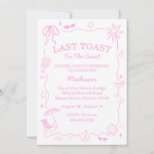 Invitation Dernier toast fantaisiste sur la côte rose