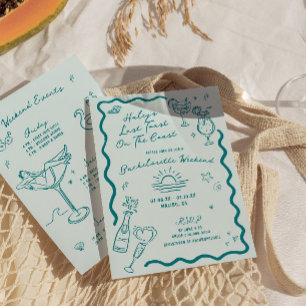 Invitation Dernier Toast Sur La Côte Aqua Bachelorette Week-E