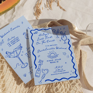 Invitation Dernier Toast Sur La Côte Bachelorette Bleue Week-