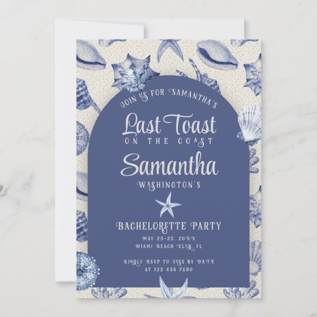 Invitation Dernier toast sur la côte Bachelorette côtière de  (Devant)