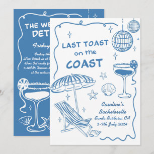 Invitation Dernier Toast Sur La Côte Bachelorette Fête