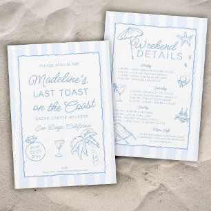 Invitation Dernier toast sur la côte Bachelorette Party