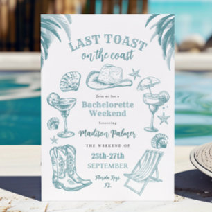 Invitation Dernier toast sur la Côte Bachelorette Party