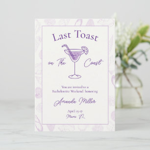 Invitation Dernier Toast sur la Côte Bachelorette Week-end