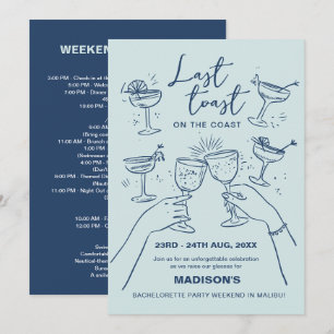 Invitation Dernier Toast sur la Côte Bachelorette Week-end