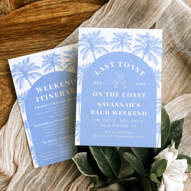 Invitation Dernier Toast Sur La Côte Bachelorette Week-End (Créateur téléchargé)