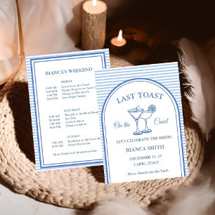 Invitation Dernier toast sur la côte Bachelorette Week-end de