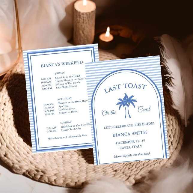 Invitation Dernier toast sur la côte Bachelorette Week-end de (Créateur téléchargé)