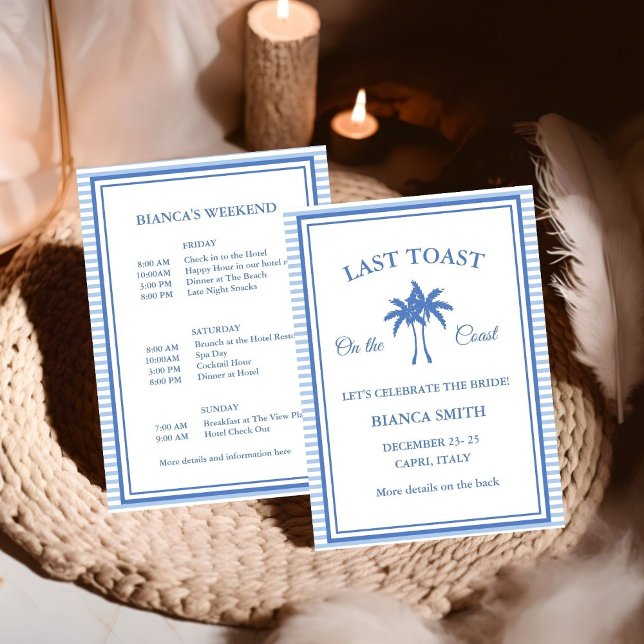 Invitation Dernier toast sur la côte Bachelorette Week-end de (Créateur téléchargé)