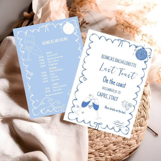 Invitation Dernier toast sur la côte Bachelorette Week-end de (Créateur téléchargé)