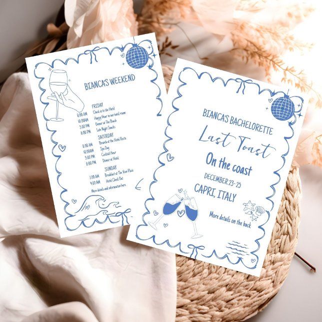 Invitation Dernier toast sur la côte Bachelorette Week-end de (Créateur téléchargé)