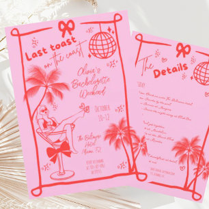 Invitation Dernier Toast Sur La Côte Beach Bachelorette Week-