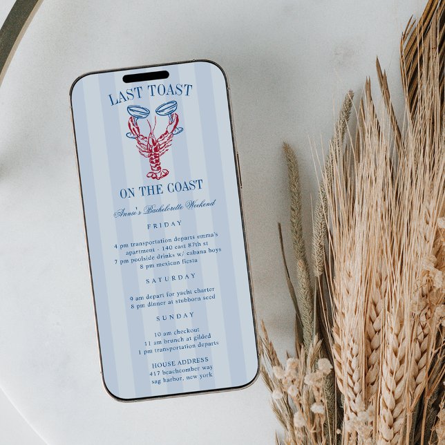 Invitation Dernier Toast sur la Côte Itinéraire de la Bachelo (Créateur téléchargé)