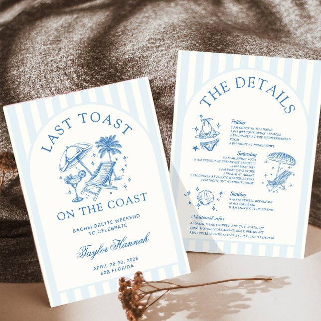 Invitation Dernier Toast sur la Côte Itinéraire de la Bachelo (Créateur téléchargé)