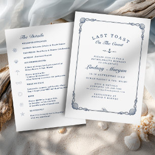 Invitation Dernier Toast sur la Côte ! Rayures Enterrement de