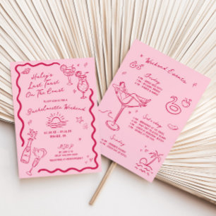 Invitation Dernier Toast Sur La Côte Rose Bachelorette Week-E