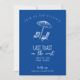 Invitation Dernier toast sur la côte week-end bachelorette