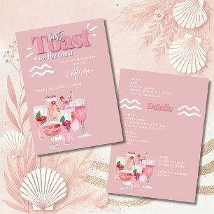 Invitation dernier toast sur la côte week-end bachelorette