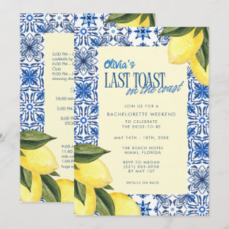 Invitation Dernier Toast sur la Côte Week-end d'enterrement d