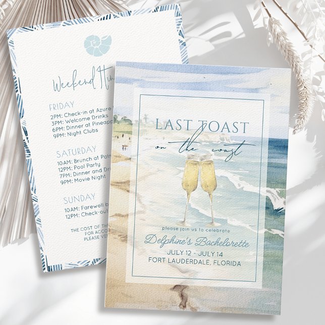 Invitation Dernier toast sur la plage de la Côte Bachelorette (Créateur téléchargé)