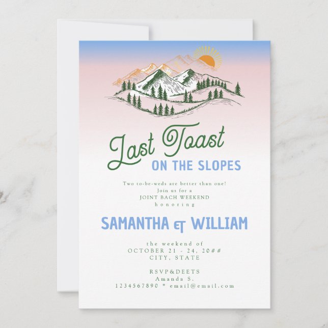 Invitation Dernier Toast Sur Les Pentes Joint Bach Ski Week-E (Devant)