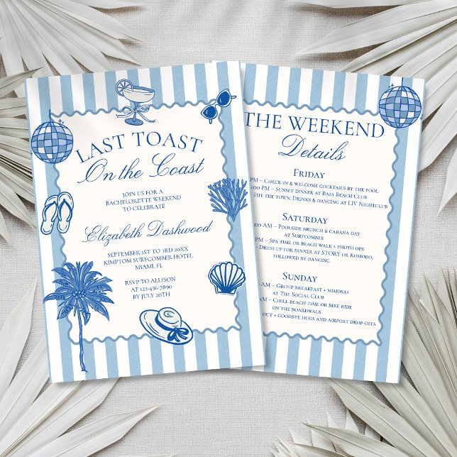 Invitation Dernier toast tiré à la main sur la Bachelorette d (Créateur téléchargé)