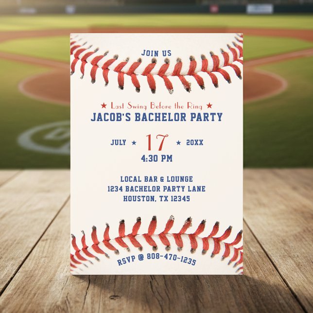 Invitation Dernier tour de batte de baseball avant l'enterrem (Créateur téléchargé)