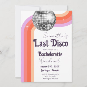 Invitation Dernier week-end de bachelorette Disco et Inv Itin