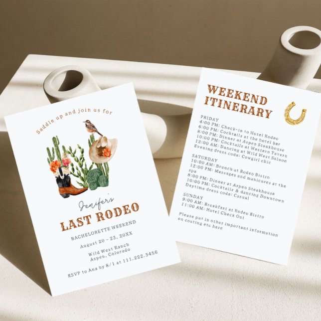 Invitation Dernier week-end de célibataire Rodeo  (Créateur téléchargé)