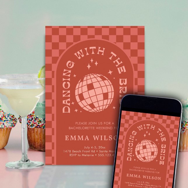 Invitation Dernier week-end de la mariée Disco Enterrement de (Créateur téléchargé)