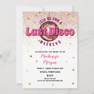 Invitation Dernier week-end disco enterrement de vie de jeune