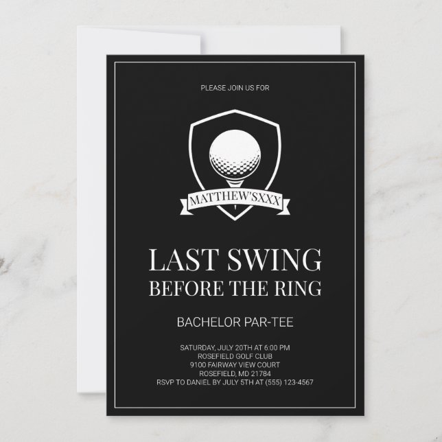 Invitation Dernière balançoire pour la soirée d'enterrement d (Devant)