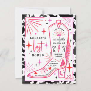 Invitation Dernière Cowgirl Rodeo Bachelorette Imprimé Vacher