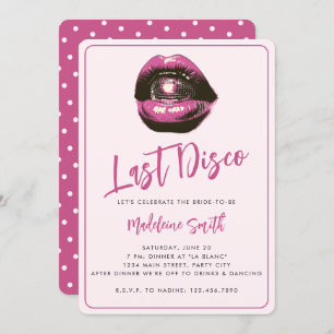 Invitation Dernière Disco Hot Pink Sassy Fun Bachelorette Par