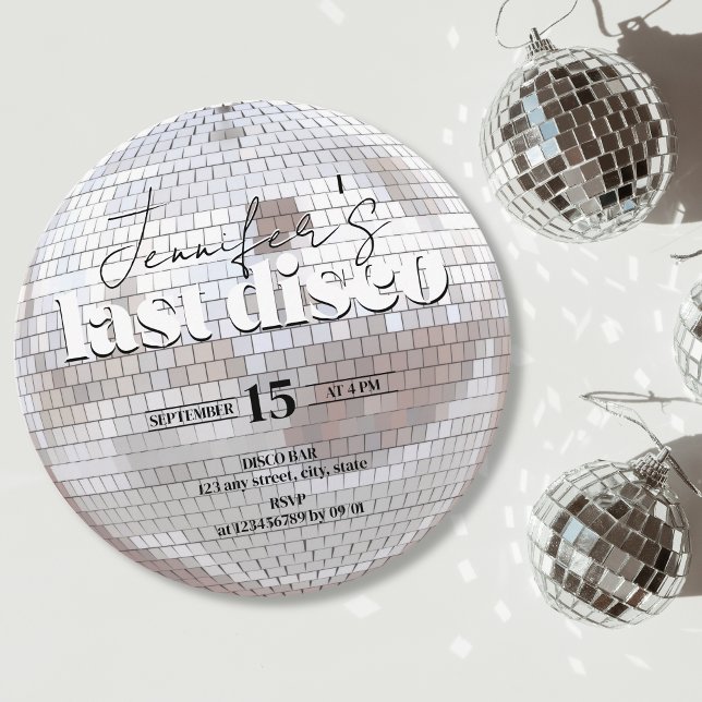 Invitation Dernière Disco les années 70 Danse Bachelorette Pa (Last Disco Bachelorette Party Invitation)