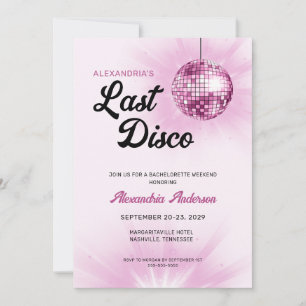 Invitation Dernière Disco Retro Bachelorette Week-end