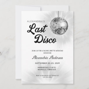 Invitation Dernière Disco Retro Bachelorette Week-end