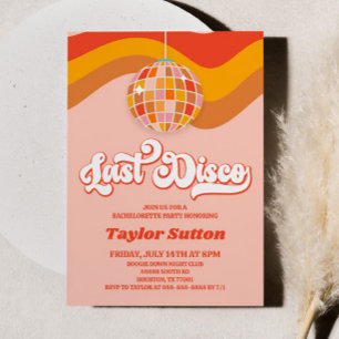 Invitation Dernière Disco Retro les années 70 Bachelorette Pa