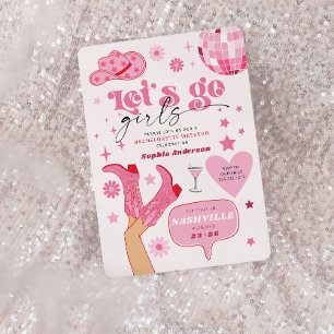 Invitation Dernière Disco Rodeo Bachelorette Party Nash Bash