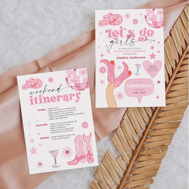 Invitation Dernière Disco Rodeo Bachelorette Party Nash Bash (Créateur téléchargé)