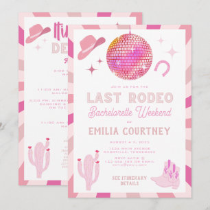 Invitation Dernière Fête de Bachelorette de la Cowgirl Disco 