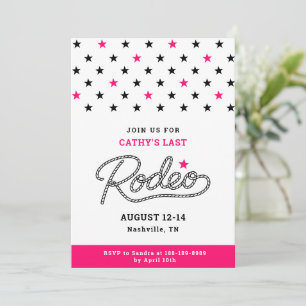 Invitation Dernière Fête de Bachelorette Pink Rodeo