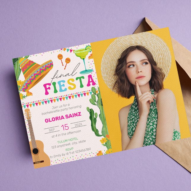 Invitation Dernière Fête Photo Bachelorette (Créateur téléchargé)