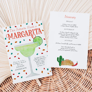 Invitation Dernière Fiesta Margarita Bachelorette Week-end